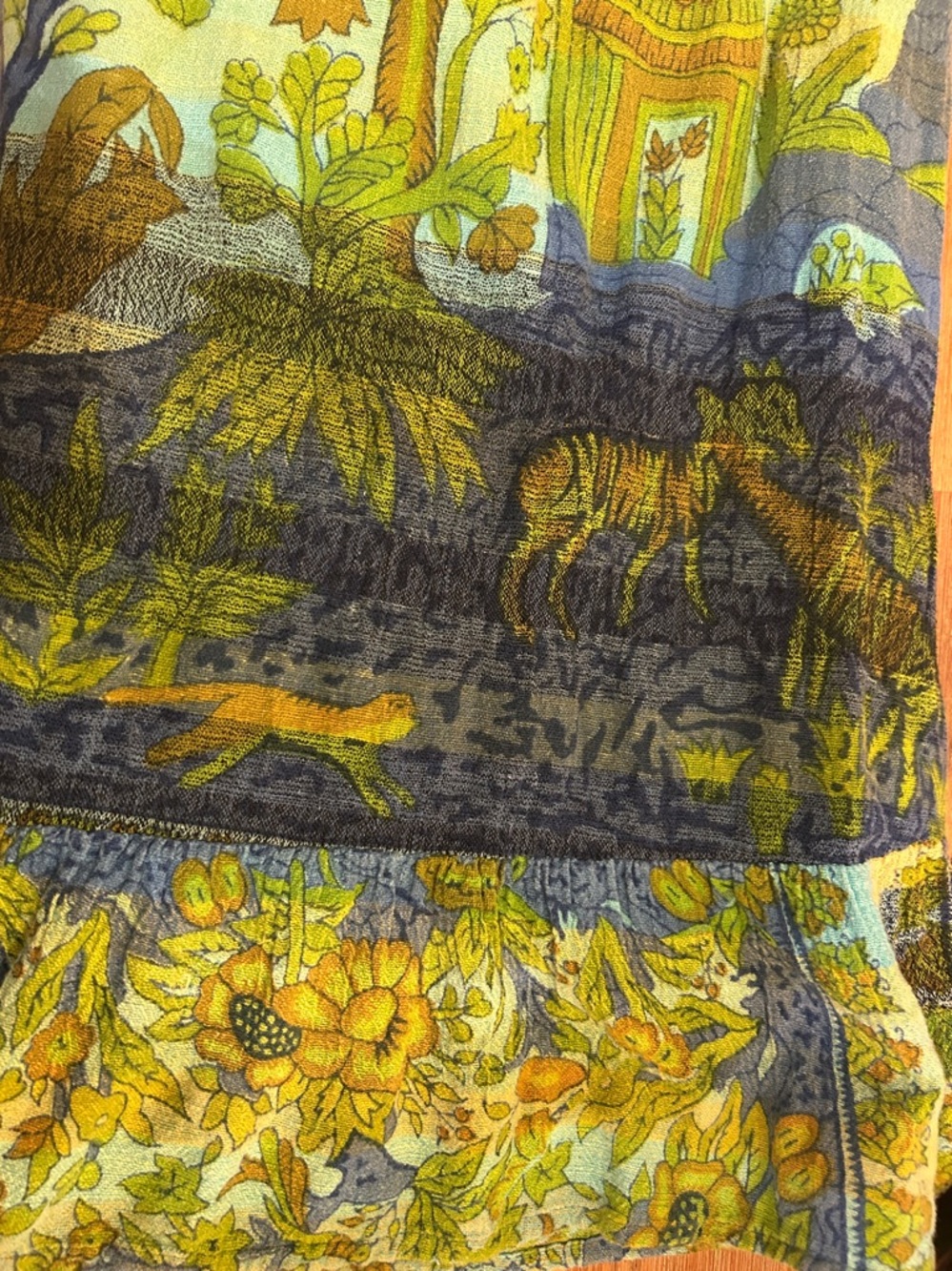 Nepalese Cotton Animal Jungle Ruffle Skirt - Picture 10 of 10